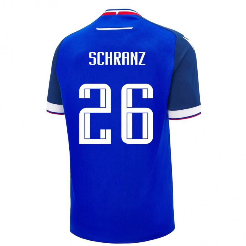 Danxen Mujer Camiseta Eslovaquia Ivan Schranz #26 Azul Blanco 1ª Equipación 26-28 La Camisa México