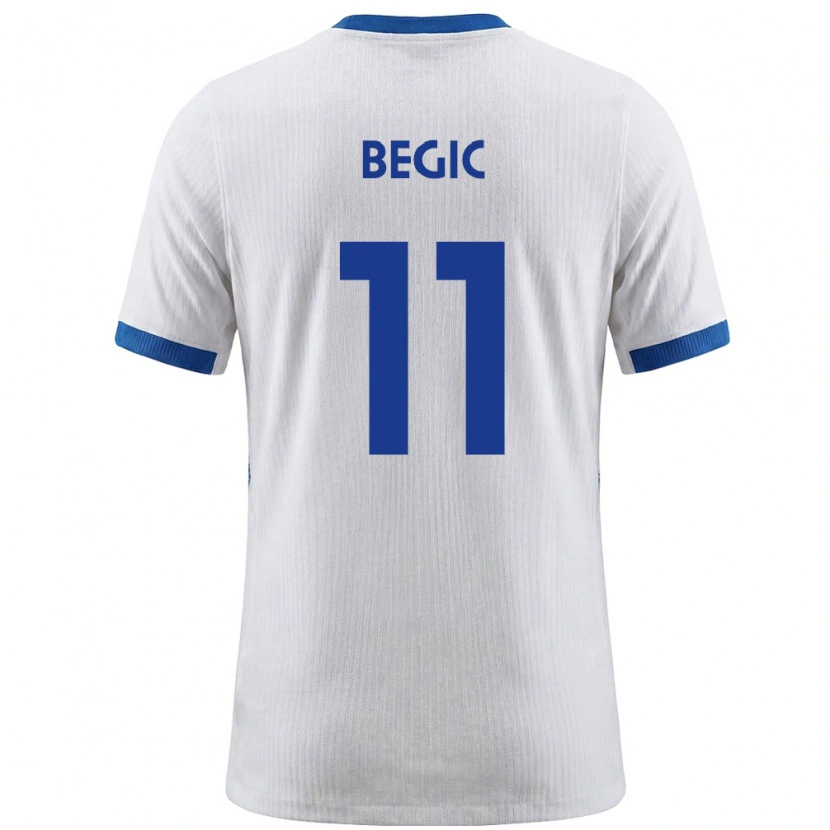 Danxen Mujer Camiseta Eslovenia Tjas Begic #11 Blanco Azul 1ª Equipación 26-28 La Camisa México