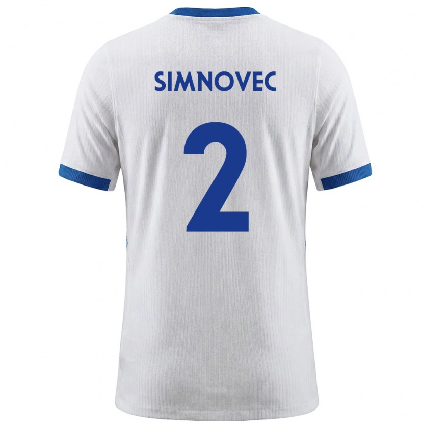 Danxen Mujer Camiseta Eslovenia Matevz Simnovec #2 Blanco Azul 1ª Equipación 26-28 La Camisa México