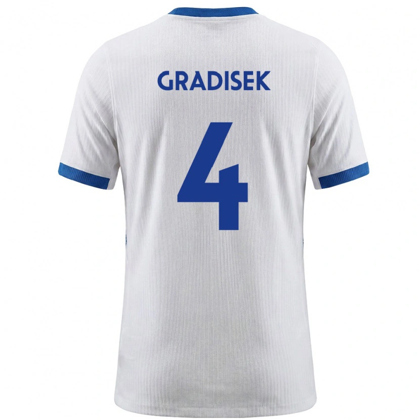 Danxen Mujer Camiseta Eslovenia Sara Gradišek #4 Blanco Azul 1ª Equipación 26-28 La Camisa México