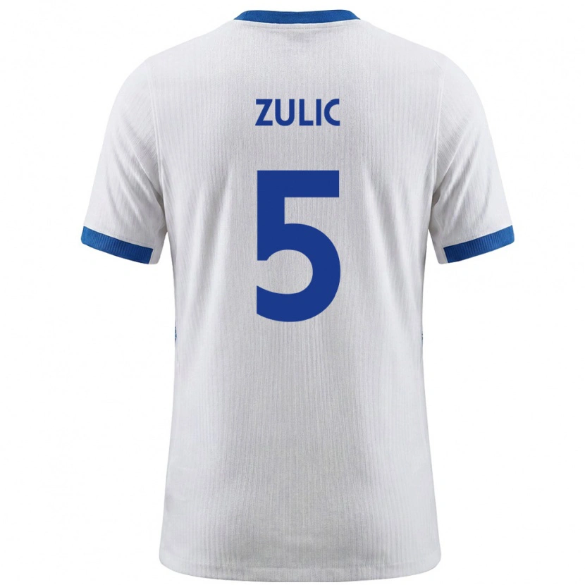 Danxen Mujer Camiseta Eslovenia Anel Zulic #5 Blanco Azul 1ª Equipación 26-28 La Camisa México