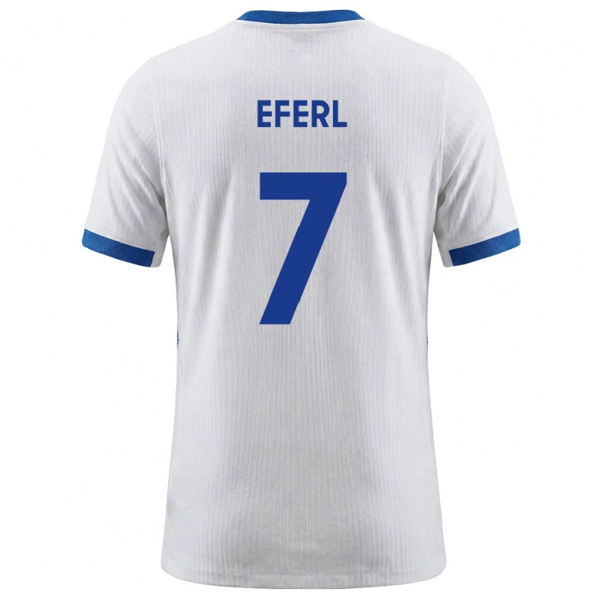 Danxen Mujer Camiseta Eslovenia Anja Eferl #7 Blanco Azul 1ª Equipación 26-28 La Camisa México
