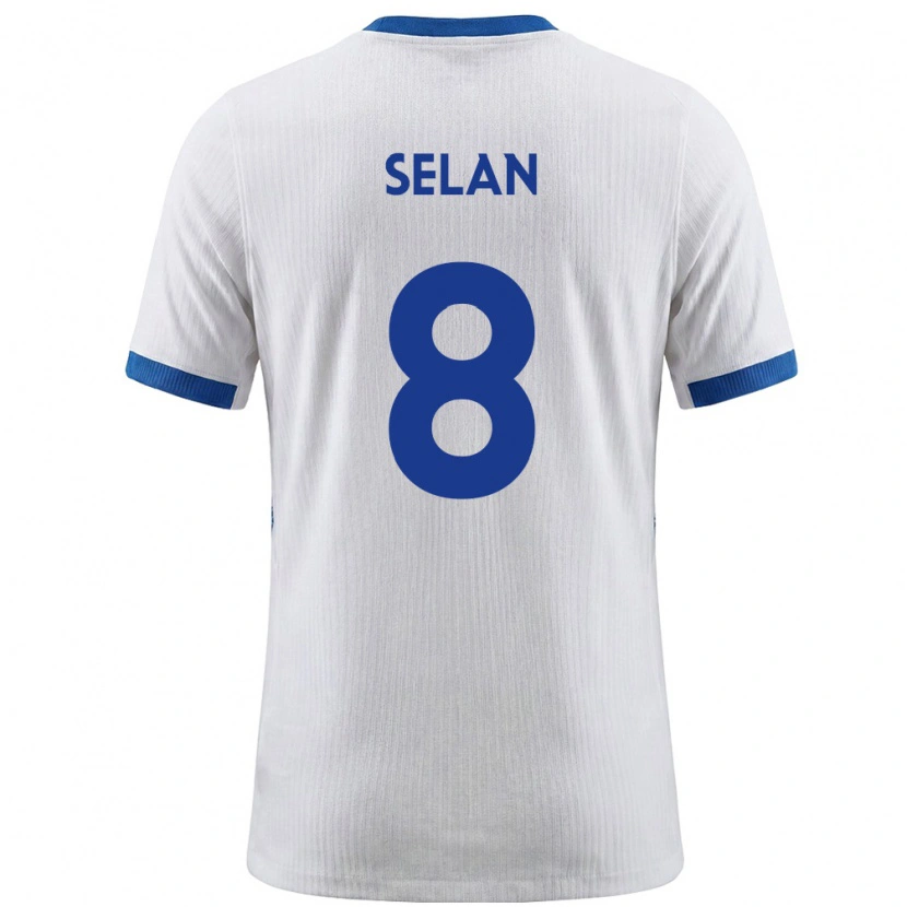 Danxen Mujer Camiseta Eslovenia Beno Selan #8 Blanco Azul 1ª Equipación 26-28 La Camisa México