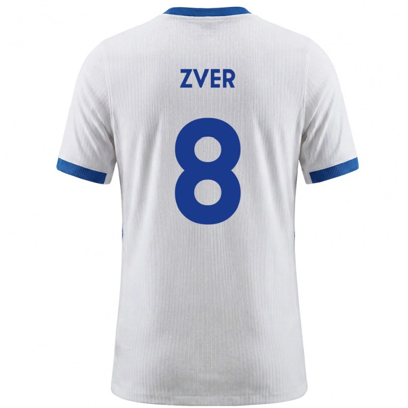Danxen Mujer Camiseta Eslovenia Mateja Zver #8 Blanco Azul 1ª Equipación 26-28 La Camisa México