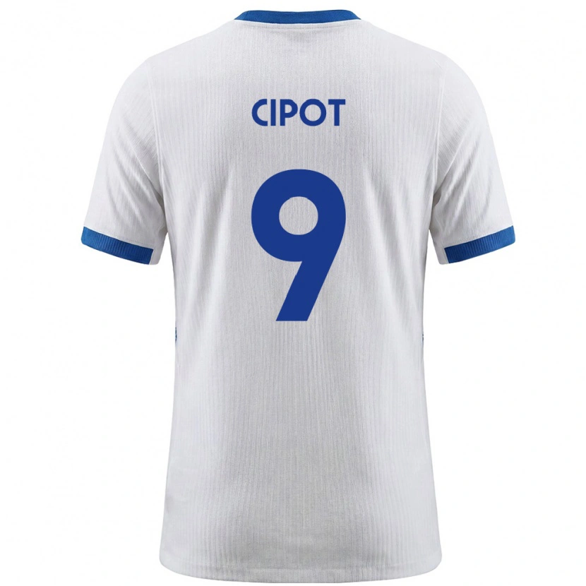 Danxen Mujer Camiseta Eslovenia Tio Cipot #9 Blanco Azul 1ª Equipación 26-28 La Camisa México