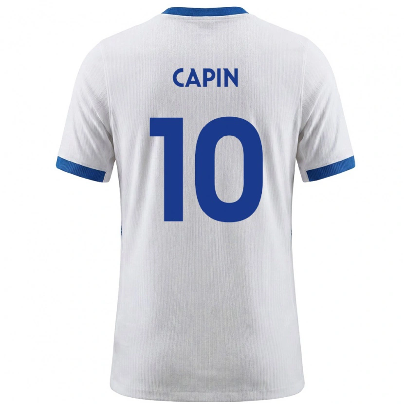 Danxen Mujer Camiseta Eslovenia Stefan Capin #10 Blanco Azul 1ª Equipación 26-28 La Camisa México