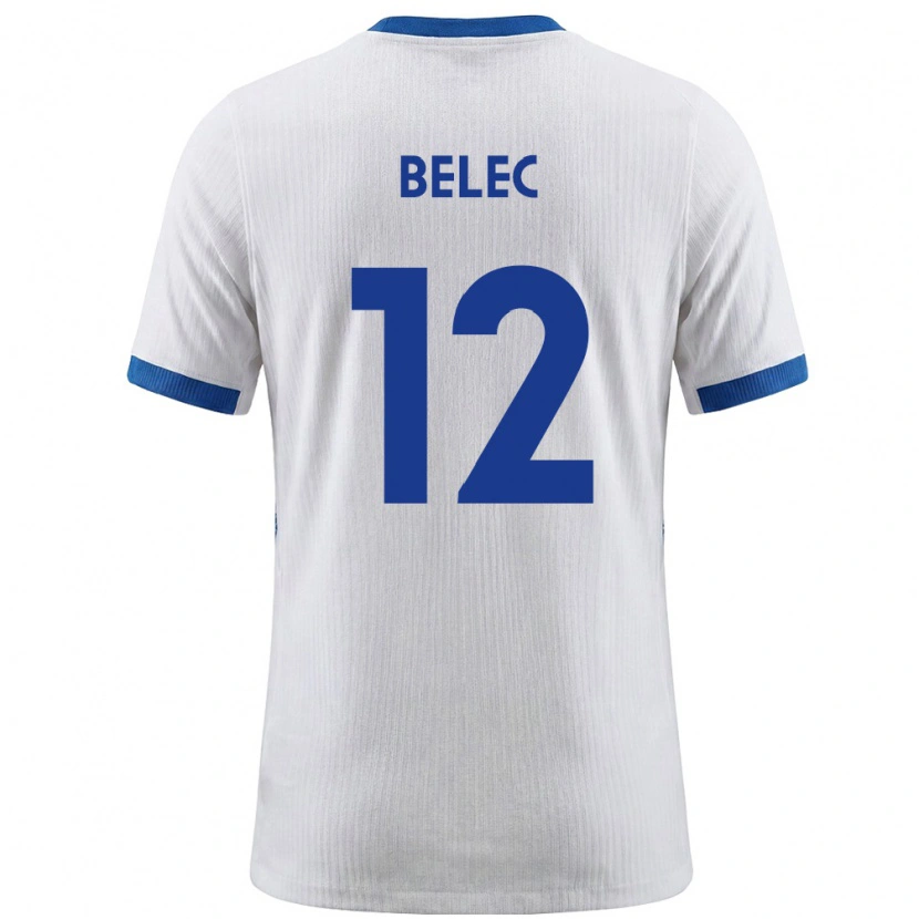 Danxen Mujer Camiseta Eslovenia Vid Belec #12 Blanco Azul 1ª Equipación 26-28 La Camisa México