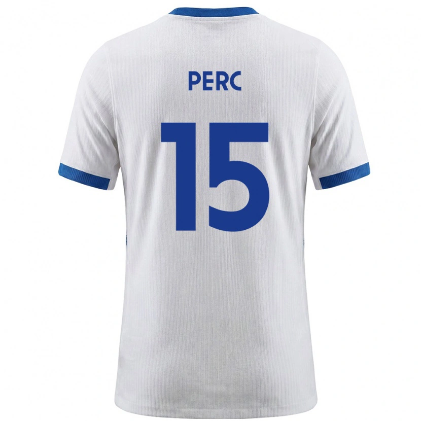 Danxen Mujer Camiseta Eslovenia Nick Perc #15 Blanco Azul 1ª Equipación 26-28 La Camisa México