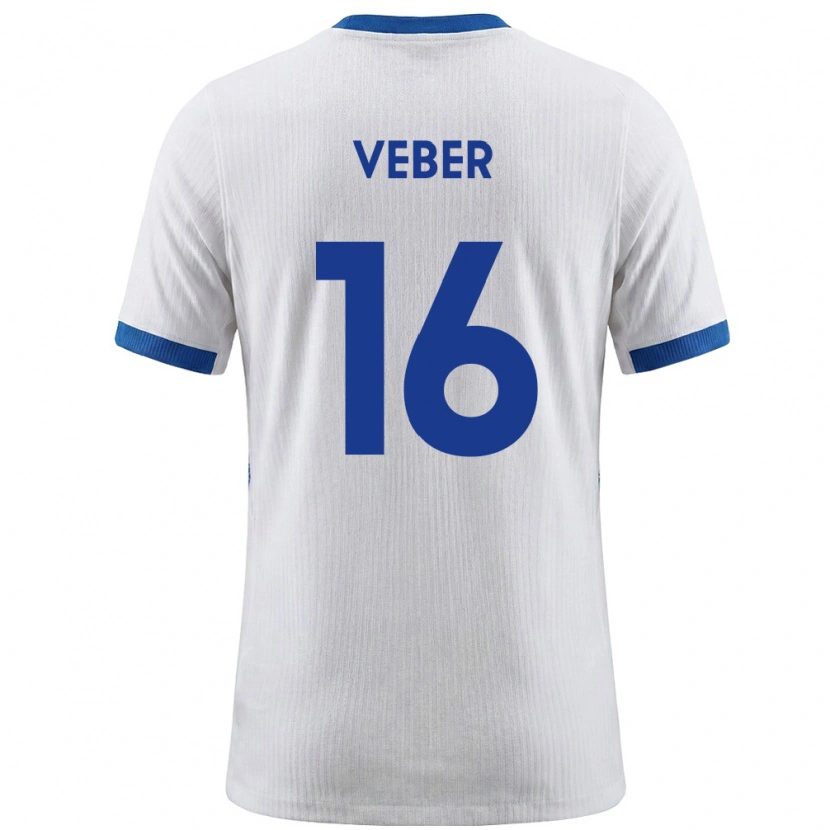 Danxen Mujer Camiseta Eslovenia Lukas Veber #16 Blanco Azul 1ª Equipación 26-28 La Camisa México