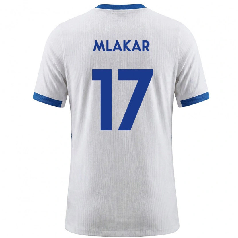 Danxen Mujer Camiseta Eslovenia Jan Mlakar #17 Blanco Azul 1ª Equipación 26-28 La Camisa México