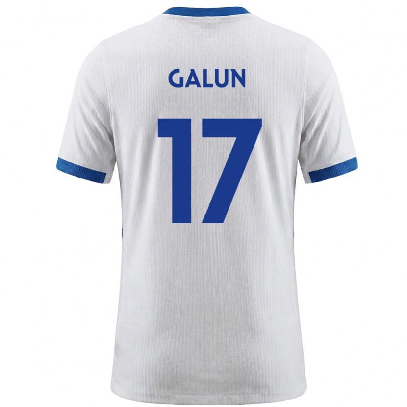 Danxen Mujer Camiseta Eslovenia Damian Galun #17 Blanco Azul 1ª Equipación 26-28 La Camisa México
