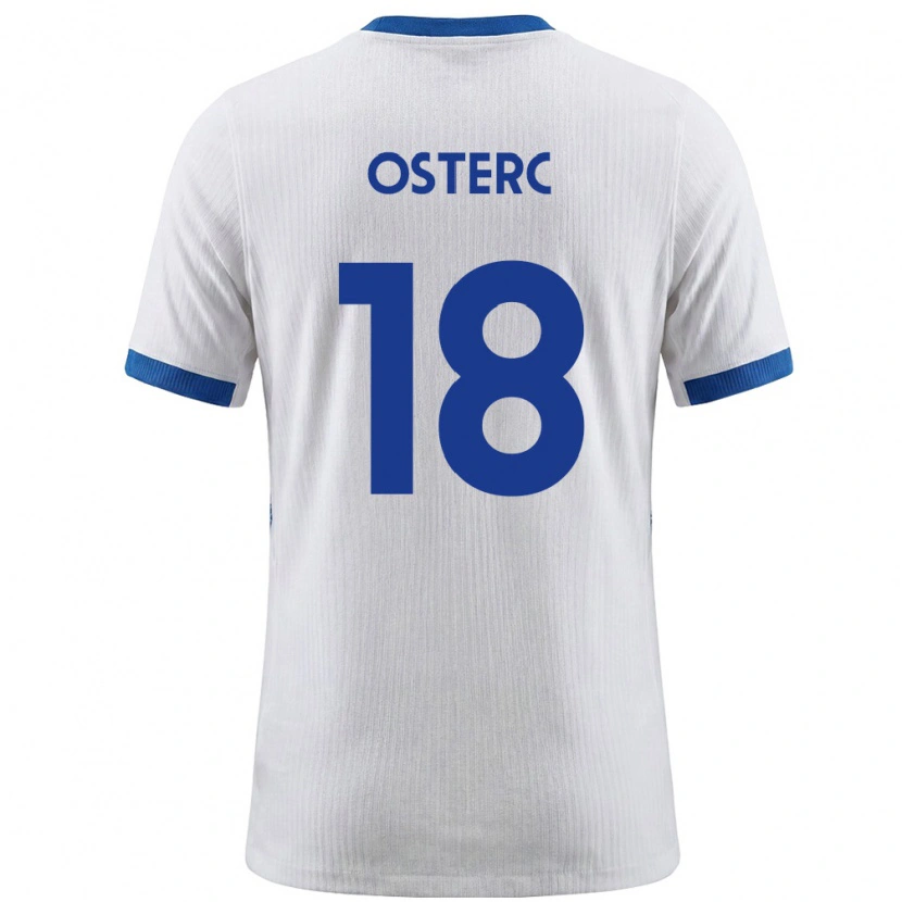 Danxen Mujer Camiseta Eslovenia Niko Osterc #18 Blanco Azul 1ª Equipación 26-28 La Camisa México