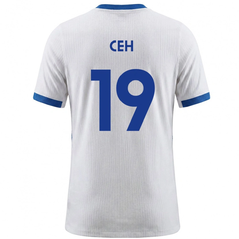Danxen Mujer Camiseta Eslovenia Lukas Ceh #19 Blanco Azul 1ª Equipación 26-28 La Camisa México