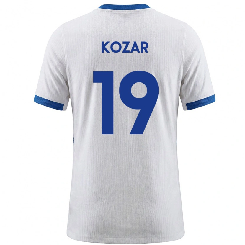 Danxen Mujer Camiseta Eslovenia Kristjan Kozar #19 Blanco Azul 1ª Equipación 26-28 La Camisa México