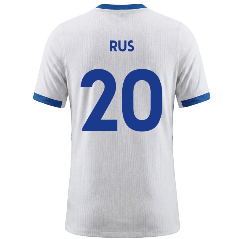 Danxen Mujer Camiseta Eslovenia Luka Rus #20 Blanco Azul 1ª Equipación 26-28 La Camisa México
