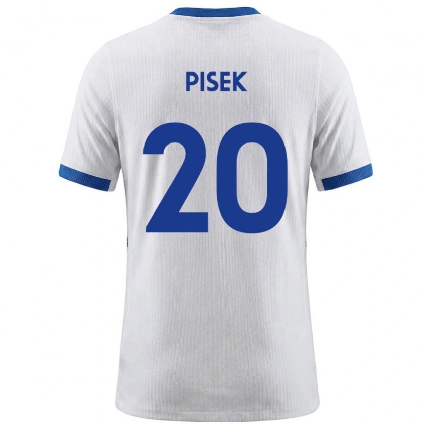 Danxen Mujer Camiseta Eslovenia Jost Pisek #20 Blanco Azul 1ª Equipación 26-28 La Camisa México