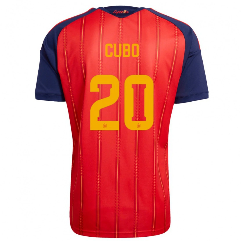 Danxen Mujer Camiseta España Miguel Cubo #20 Rojo Marino Amarillo 1ª Equipación 26-28 La Camisa México