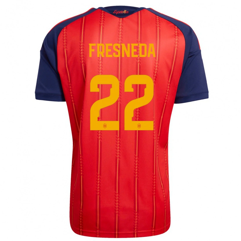 Danxen Mujer Camiseta España Iván Fresneda #22 Rojo Marino Amarillo 1ª Equipación 26-28 La Camisa México