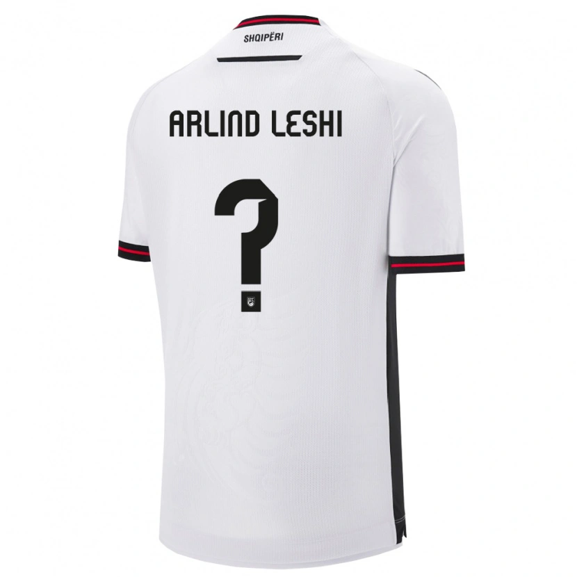 Danxen Mujer Camiseta Albania Arlind Leshi #0 Blanco Negro 2ª Equipación 26-28 La Camisa México