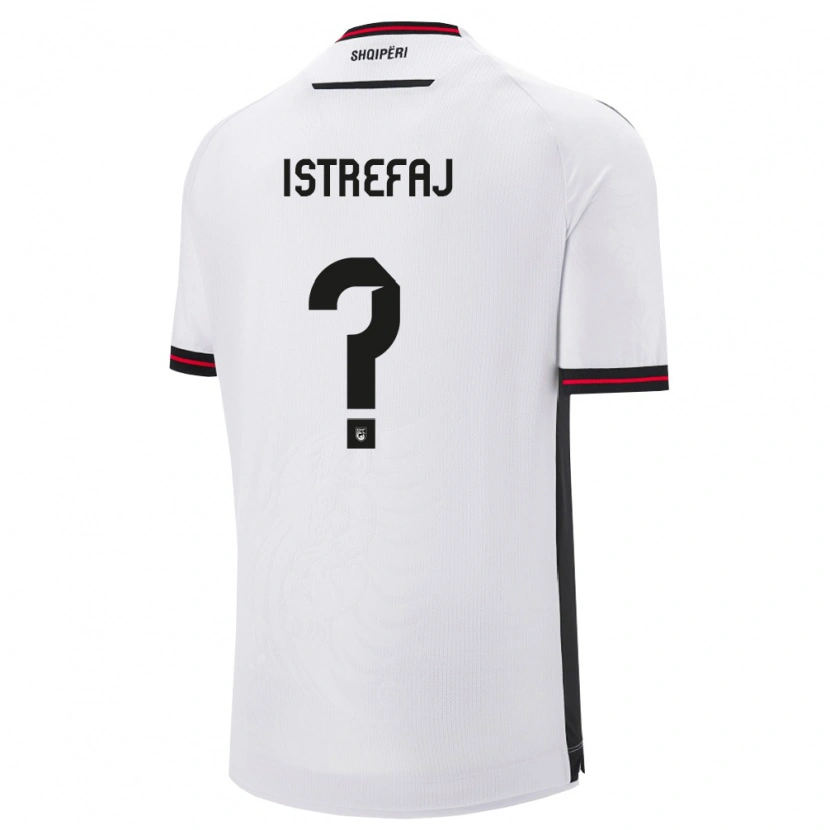 Danxen Mujer Camiseta Albania Djellza Istrefaj #0 Blanco Negro 2ª Equipación 26-28 La Camisa México