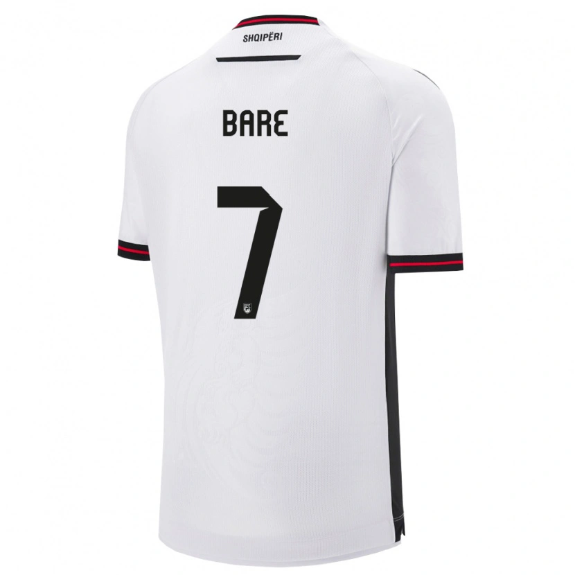 Danxen Mujer Camiseta Albania Keidi Bare #7 Blanco Negro 2ª Equipación 26-28 La Camisa México
