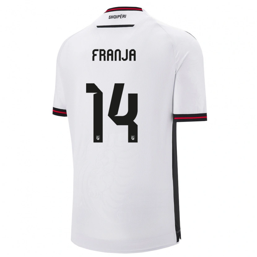 Danxen Mujer Camiseta Albania Ezmiralda Franja #14 Blanco Negro 2ª Equipación 26-28 La Camisa México