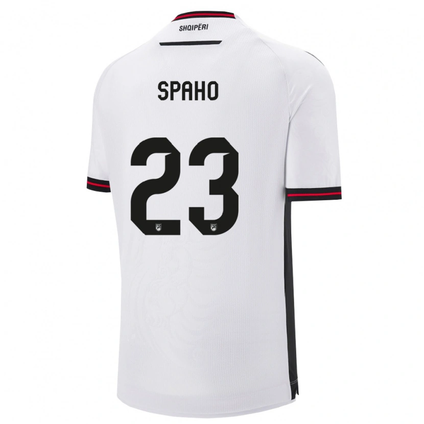 Danxen Mujer Camiseta Albania Klesjana Spaho #23 Blanco Negro 2ª Equipación 26-28 La Camisa México