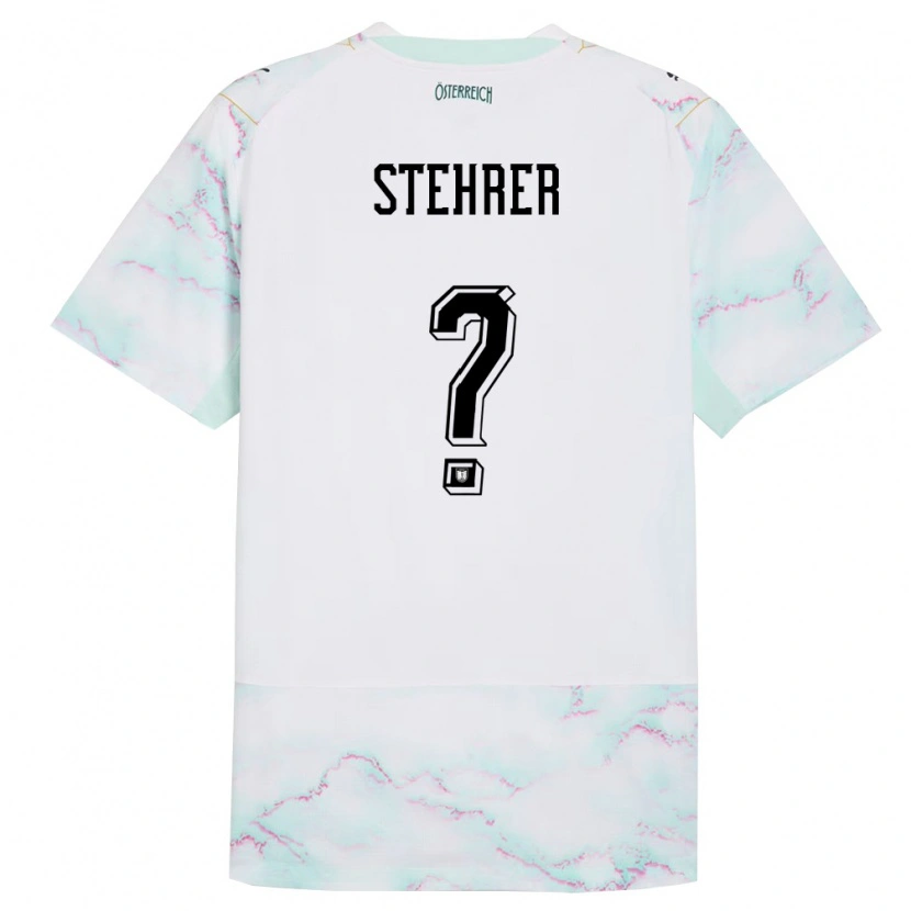 Danxen Mujer Camiseta Austria Erik Stehrer #0 Blanco Verde Oro 2ª Equipación 26-28 La Camisa México