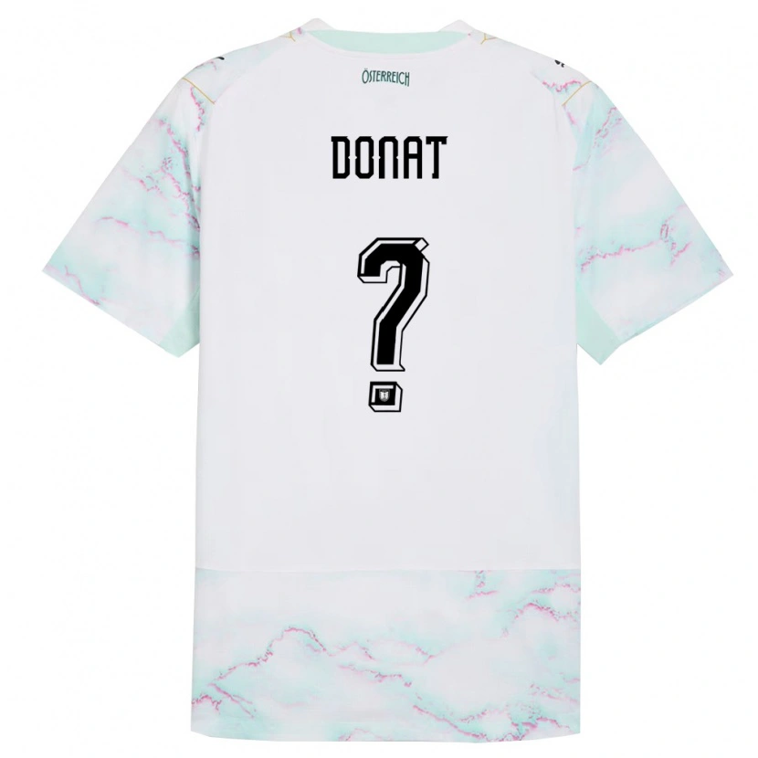 Danxen Mujer Camiseta Austria Nils Donat #0 Blanco Verde Oro 2ª Equipación 26-28 La Camisa México