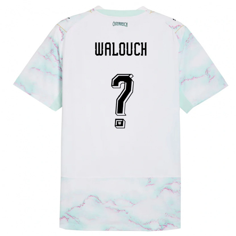 Danxen Mujer Camiseta Austria Luca Walouch #0 Blanco Verde Oro 2ª Equipación 26-28 La Camisa México