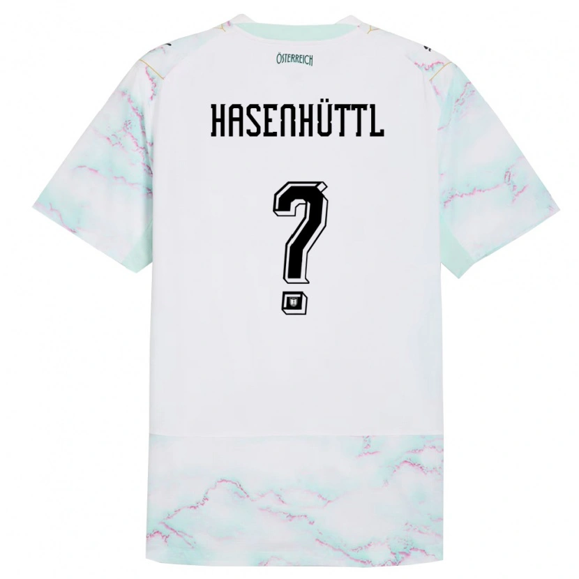 Danxen Mujer Camiseta Austria Christoph Hasenhüttl #0 Blanco Verde Oro 2ª Equipación 26-28 La Camisa México