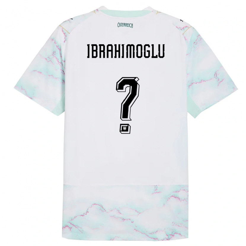 Danxen Mujer Camiseta Austria Mücahit Ibrahimoglu #0 Blanco Verde Oro 2ª Equipación 26-28 La Camisa México