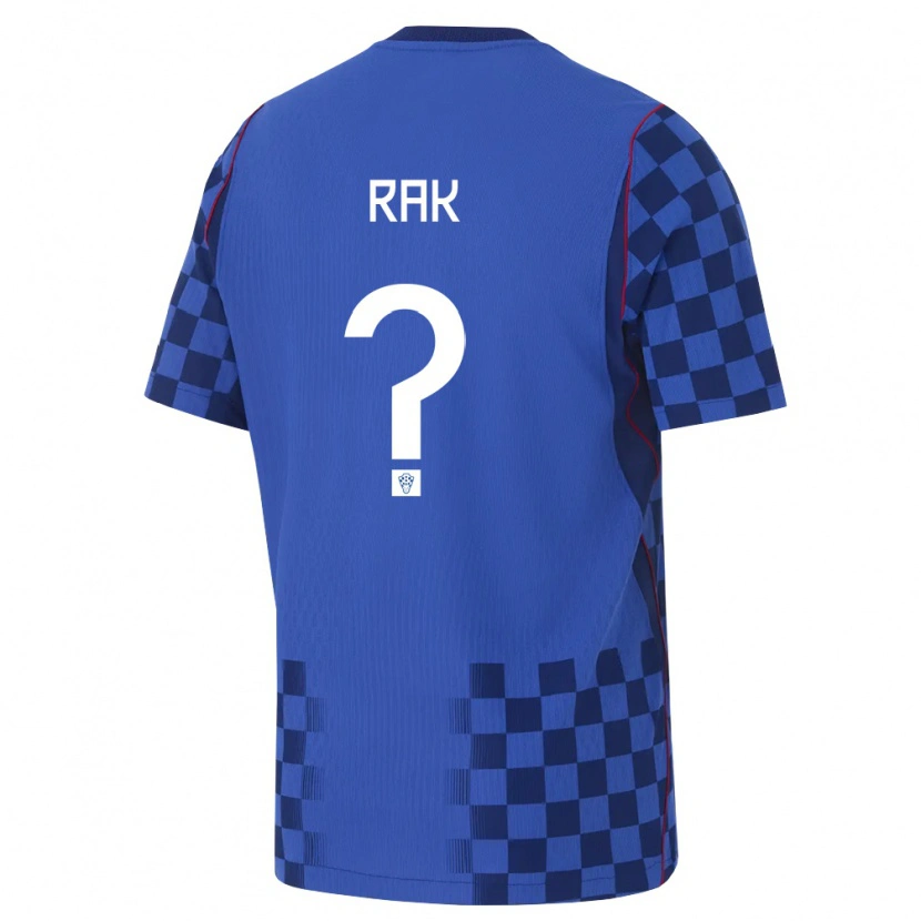 Danxen Mujer Camiseta Croacia Niko Rak #0 Azul Marino Rojo 2ª Equipación 26-28 La Camisa México