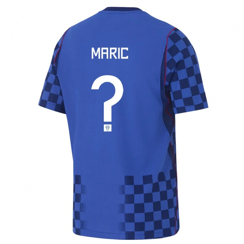 Danxen Mujer Camiseta Croacia Patrik Maric #0 Azul Marino Rojo 2ª Equipación 26-28 La Camisa México