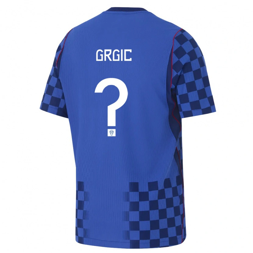 Danxen Mujer Camiseta Croacia Ante Grgic #0 Azul Marino Rojo 2ª Equipación 26-28 La Camisa México