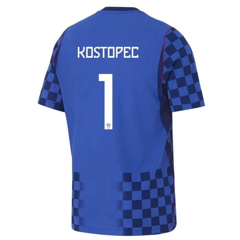 Danxen Mujer Camiseta Croacia Maroje Kostopec #1 Azul Marino Rojo 2ª Equipación 26-28 La Camisa México