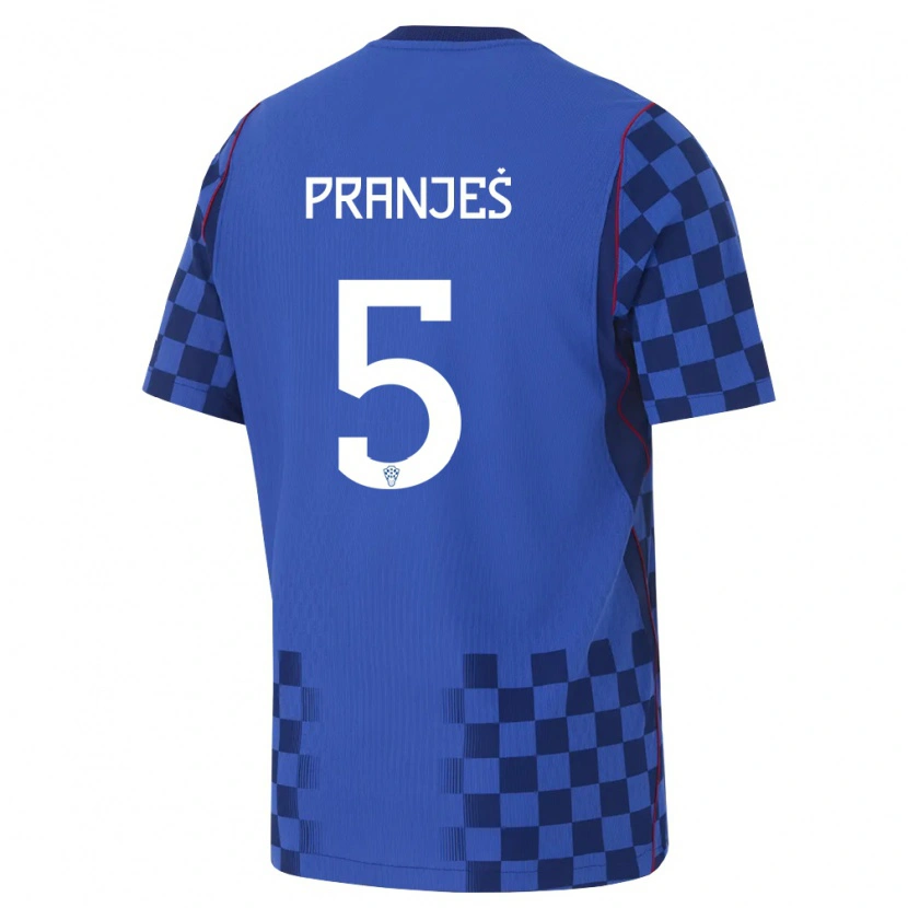 Danxen Mujer Camiseta Croacia Katarina Pranjes #5 Azul Marino Rojo 2ª Equipación 26-28 La Camisa México