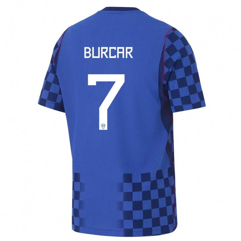 Danxen Mujer Camiseta Croacia Andrija Burcar #7 Azul Marino Rojo 2ª Equipación 26-28 La Camisa México