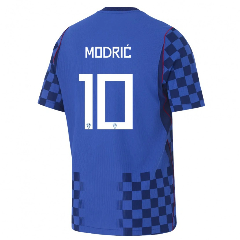 Danxen Mujer Camiseta Croacia Luka Modrić #10 Azul Marino Rojo 2ª Equipación 26-28 La Camisa México