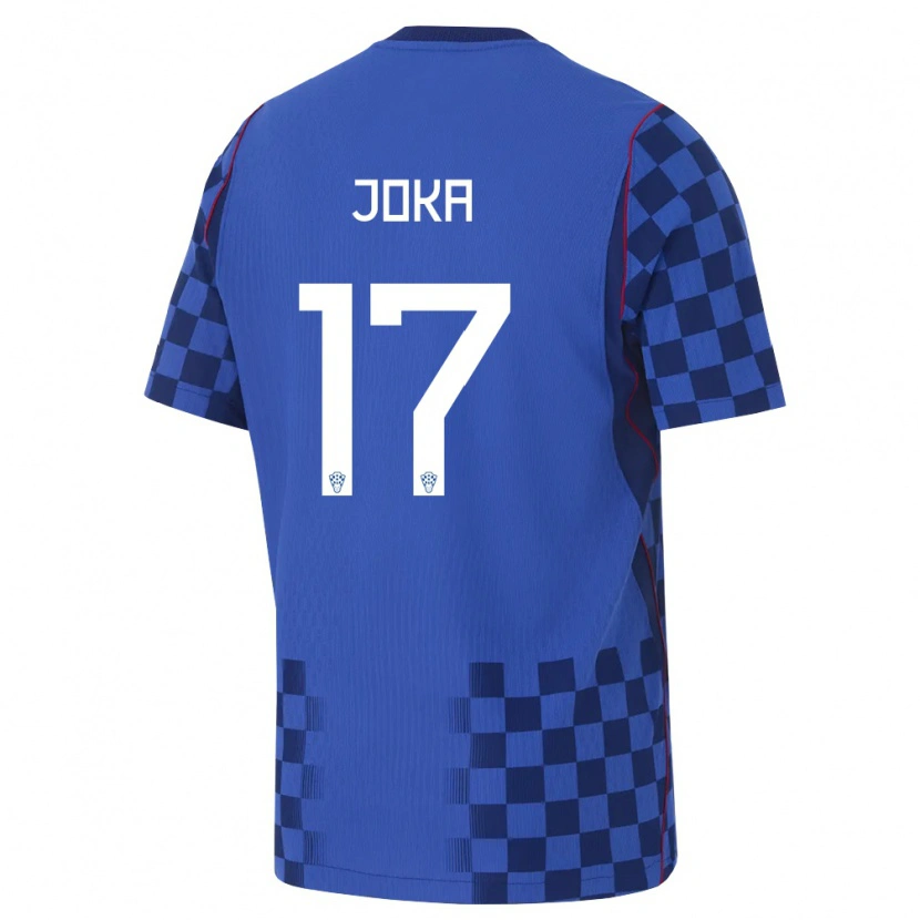 Danxen Mujer Camiseta Croacia Rio Joka #17 Azul Marino Rojo 2ª Equipación 26-28 La Camisa México