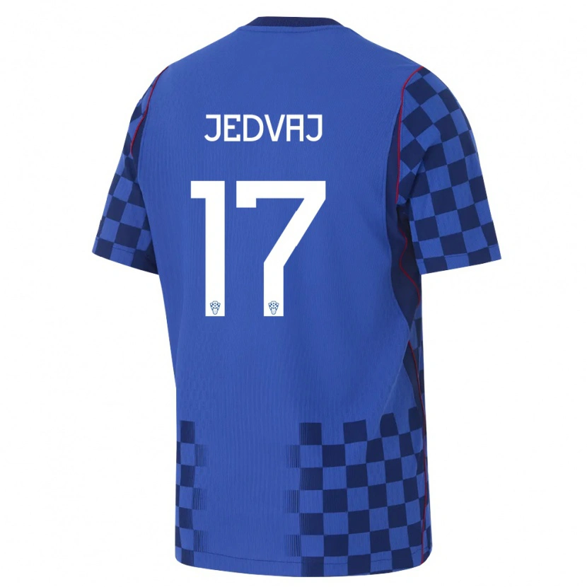Danxen Mujer Camiseta Croacia Karla Jedvaj #17 Azul Marino Rojo 2ª Equipación 26-28 La Camisa México