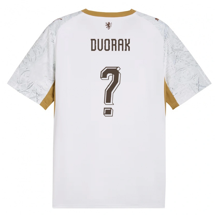 Danxen Mujer Camiseta Chequia Adam Dvorak #0 Marfil Oro Gris 2ª Equipación 26-28 La Camisa México
