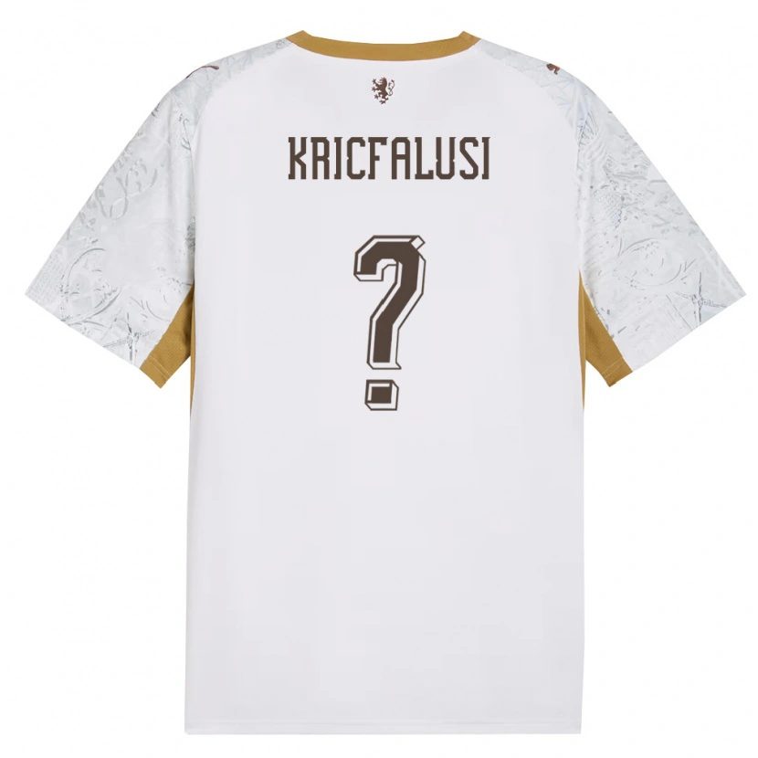 Danxen Mujer Camiseta Chequia Ondrej Kricfalusi #0 Marfil Oro Gris 2ª Equipación 26-28 La Camisa México