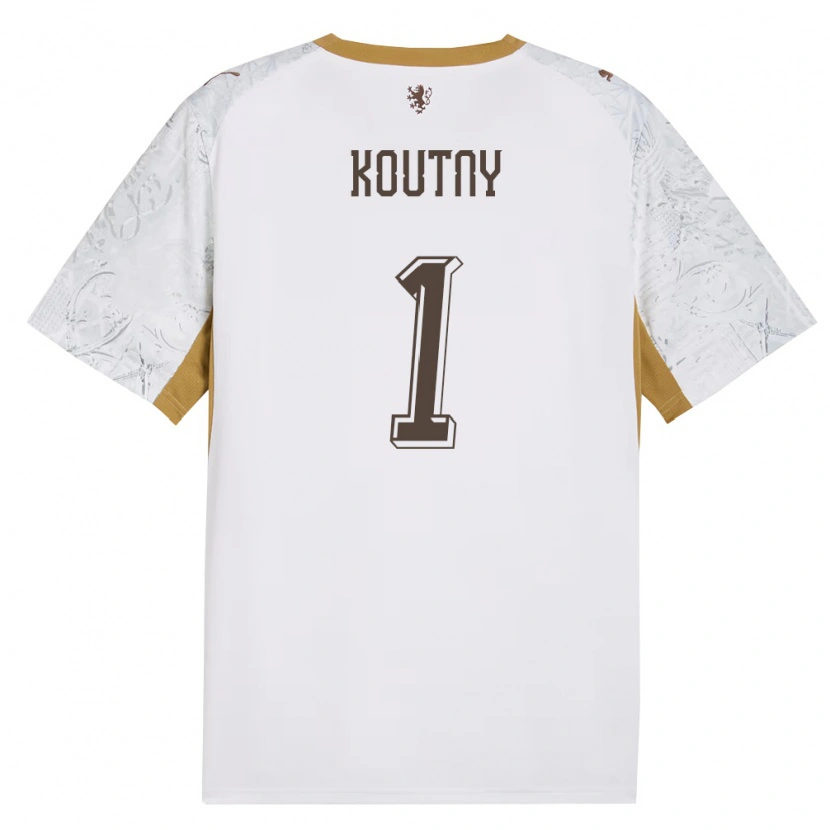 Danxen Mujer Camiseta Chequia Jan Koutny #1 Marfil Oro Gris 2ª Equipación 26-28 La Camisa México