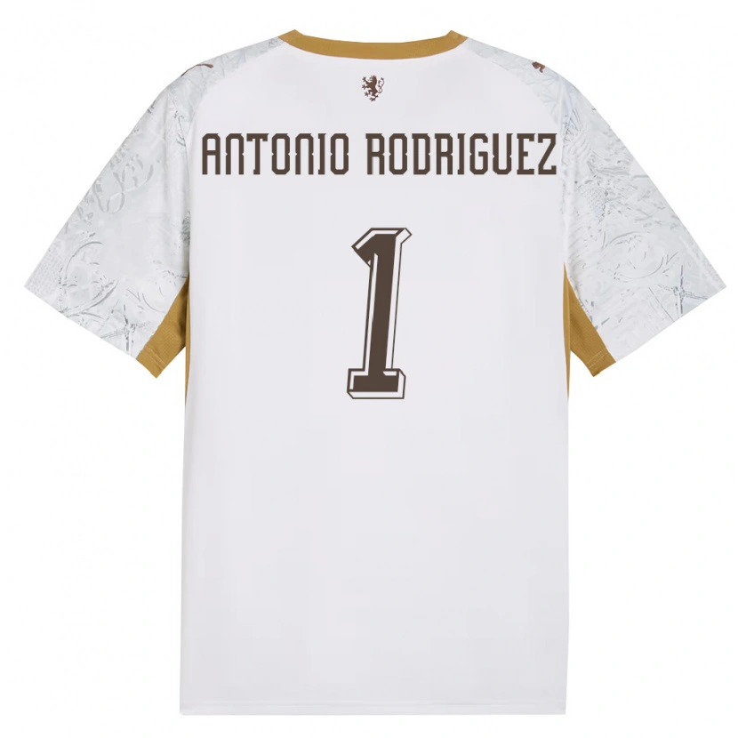 Danxen Mujer Camiseta Chequia Pedro Antonio Rodriguez #1 Marfil Oro Gris 2ª Equipación 26-28 La Camisa México