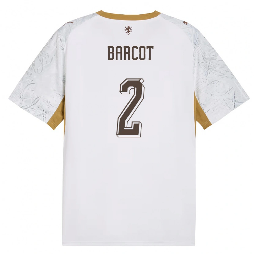 Danxen Mujer Camiseta Chequia David Barcot #2 Marfil Oro Gris 2ª Equipación 26-28 La Camisa México