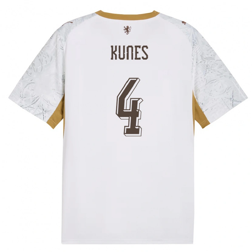 Danxen Mujer Camiseta Chequia Jan Kunes #4 Marfil Oro Gris 2ª Equipación 26-28 La Camisa México