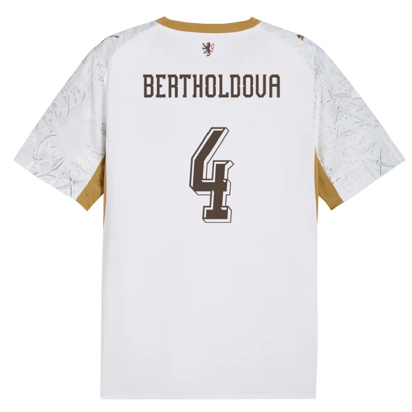 Danxen Mujer Camiseta Chequia Petra Bertholdová #4 Marfil Oro Gris 2ª Equipación 26-28 La Camisa México