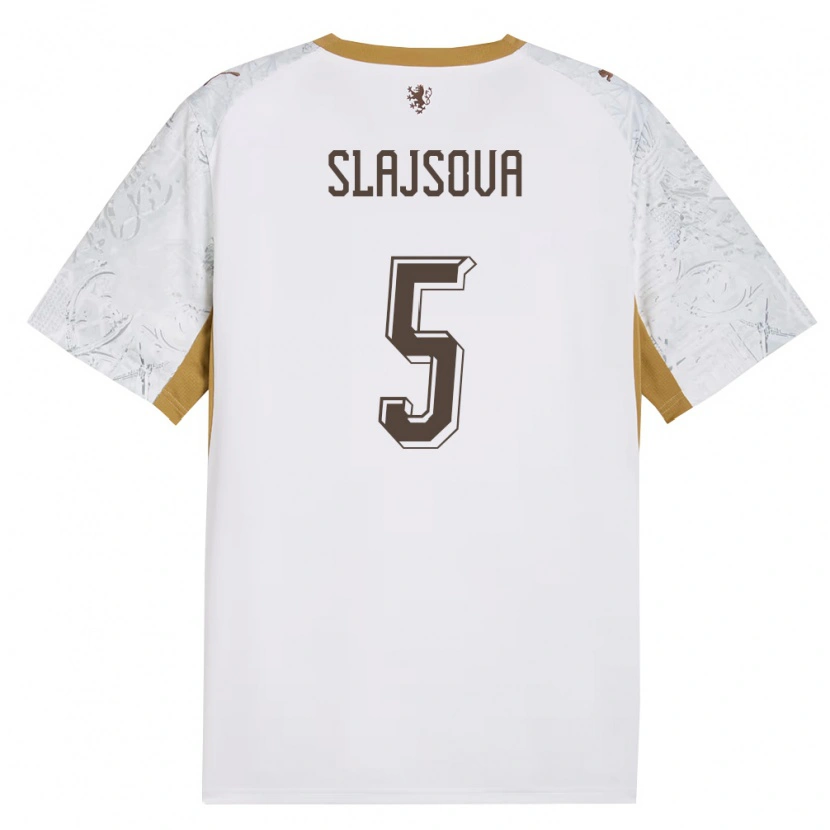 Danxen Mujer Camiseta Chequia Gabriela Šlajsová #5 Marfil Oro Gris 2ª Equipación 26-28 La Camisa México