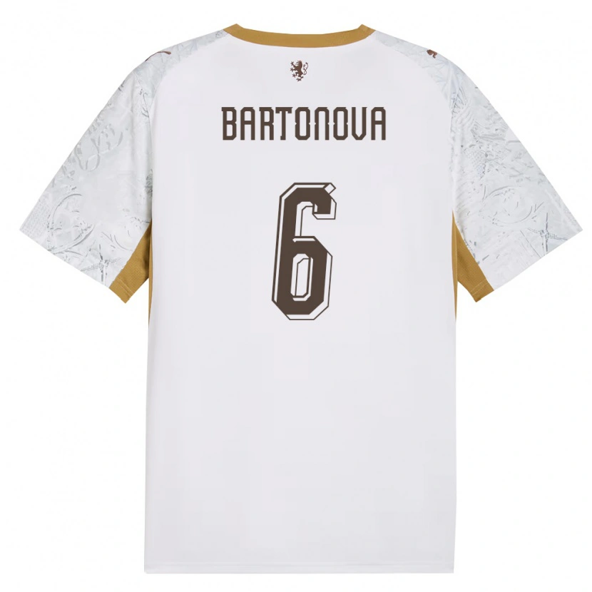 Danxen Mujer Camiseta Chequia Eva Bartoňová #6 Marfil Oro Gris 2ª Equipación 26-28 La Camisa México